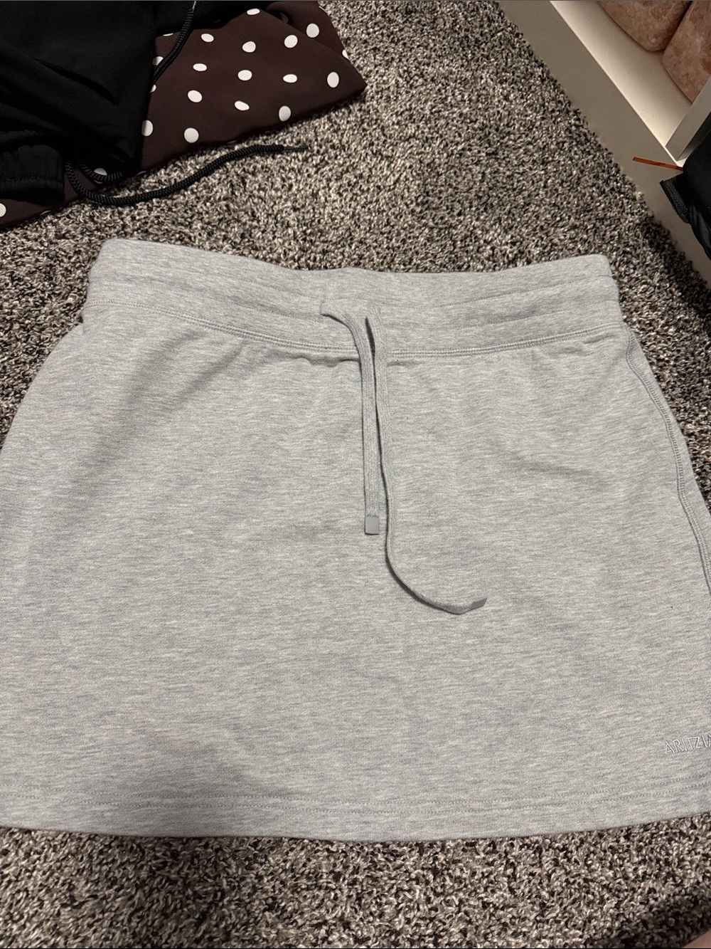 Aritzia women Heather Gray Drawstring Mini Skirt